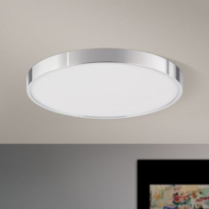 LED Плафониера BULLY LED/28W/230V Ø 28 см лъскав хром