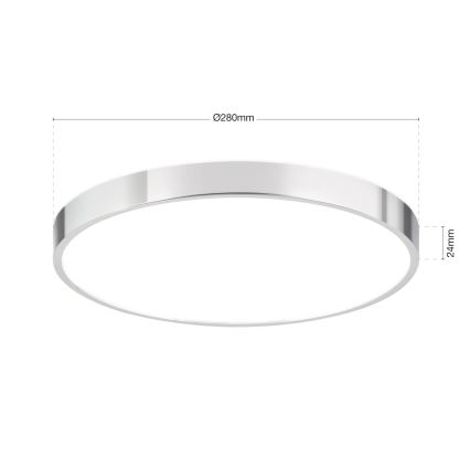 LED Плафониера BULLY LED/28W/230V Ø 28 см лъскав хром