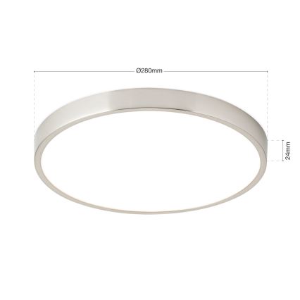 LED Плафониера BULLY LED/28W/230V Ø 28 см матов хром
