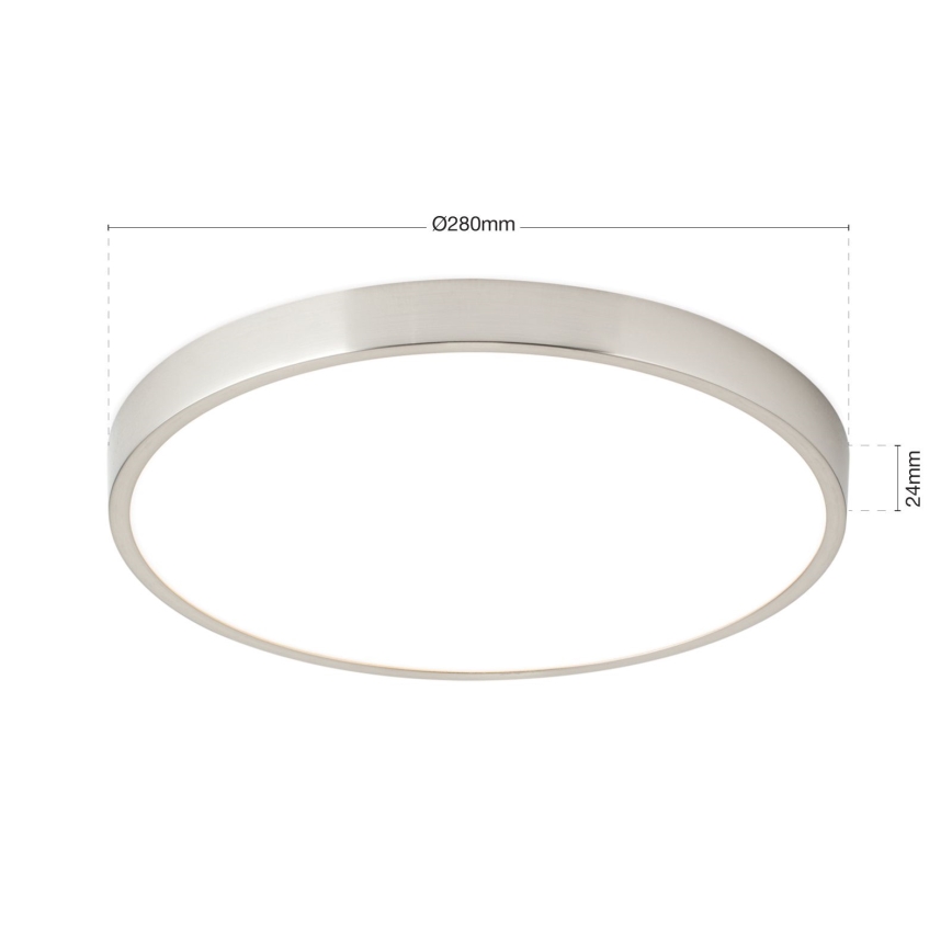 LED Плафониера BULLY LED/28W/230V Ø 28 см матов хром