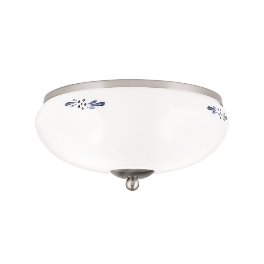 Плафон LANDHAUS 2xE27/60W/230V Ø 28 см матов хром/бял