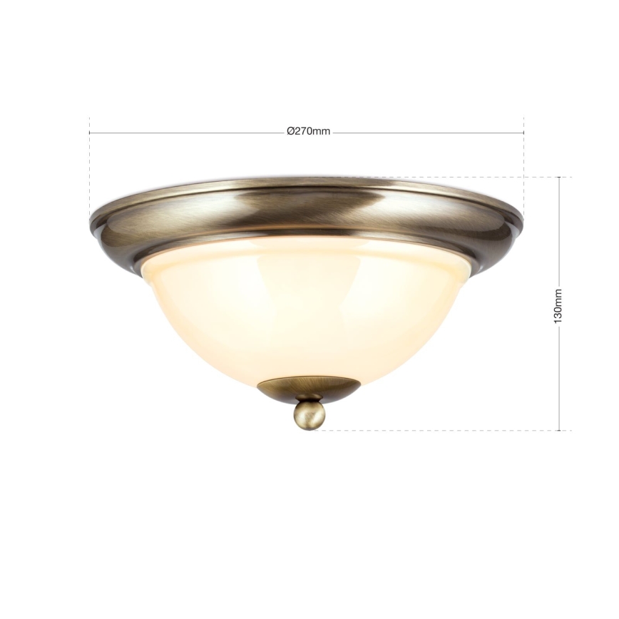 Плафон AUSTRIAN OLD LAMP 2xE27/60W/230V Ø 27 см бронзов/бежов
