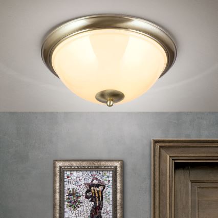 Плафон AUSTRIAN OLD LAMP 3xE27/60W/230V Ø 50 см бронзов/бежов
