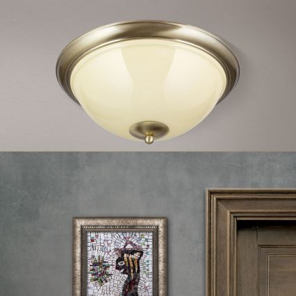 Плафон AUSTRIAN OLD LAMP 3xE27/60W/230V Ø 50 см бронзов/бежов