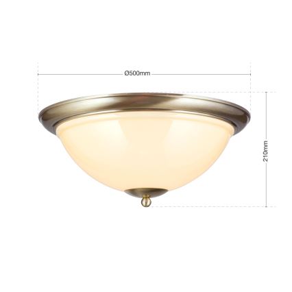 Плафон AUSTRIAN OLD LAMP 3xE27/60W/230V Ø 50 см бронзов/бежов