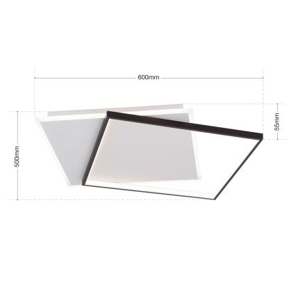 LED Димируем плафон EMANUEL LED/50W/230V бял/черен