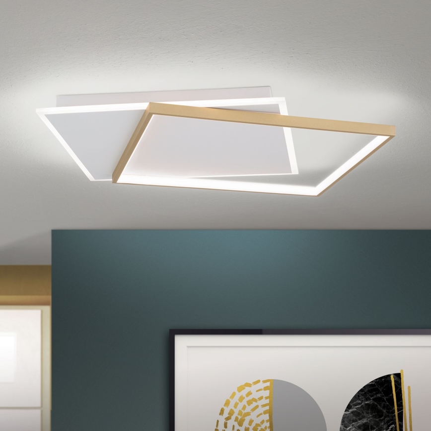 LED Димируем плафон EMANUEL LED/50W/230V бял/златист