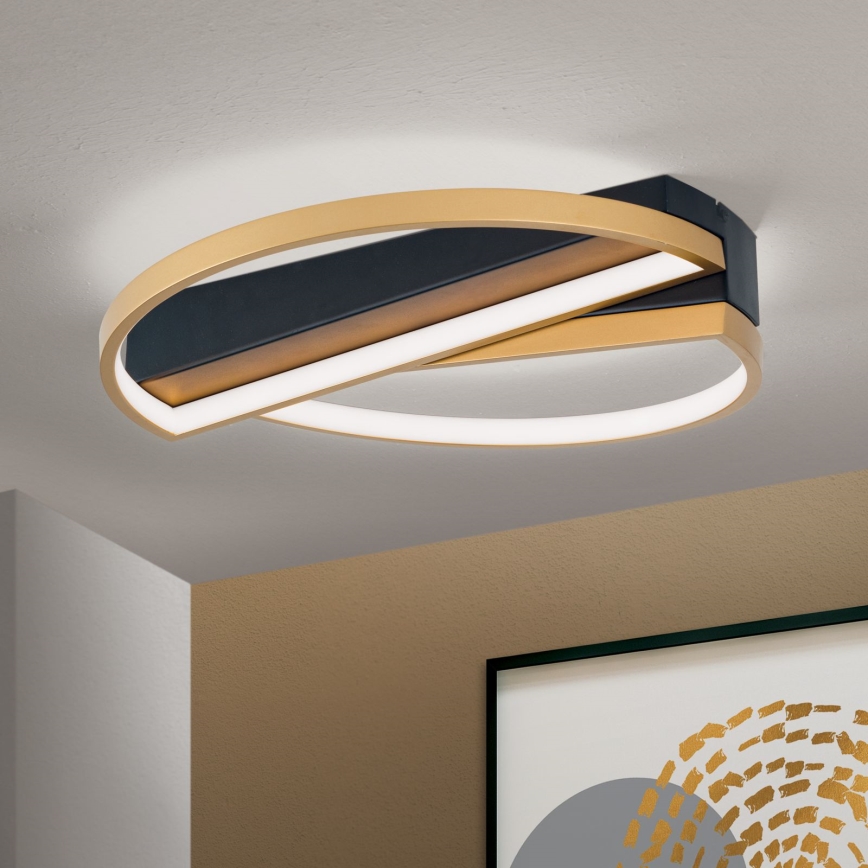 LED Димируем плафон OLGA LED/28W/230V златист/черен