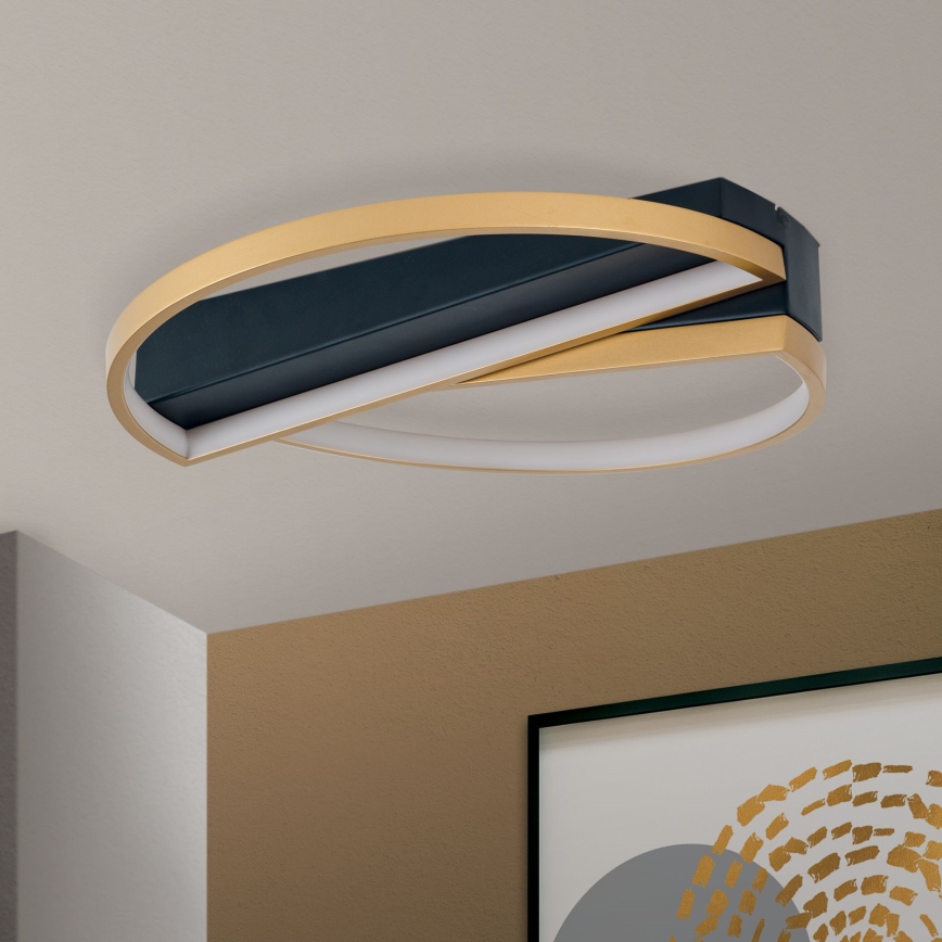 LED Димируем плафон OLGA LED/28W/230V златист/черен