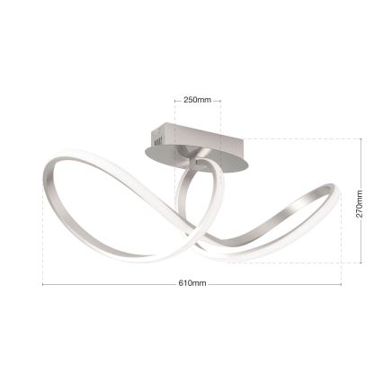 LED Димируем полилей за повърхностен монтаж CIRCUS LED/30W/230V матов хром