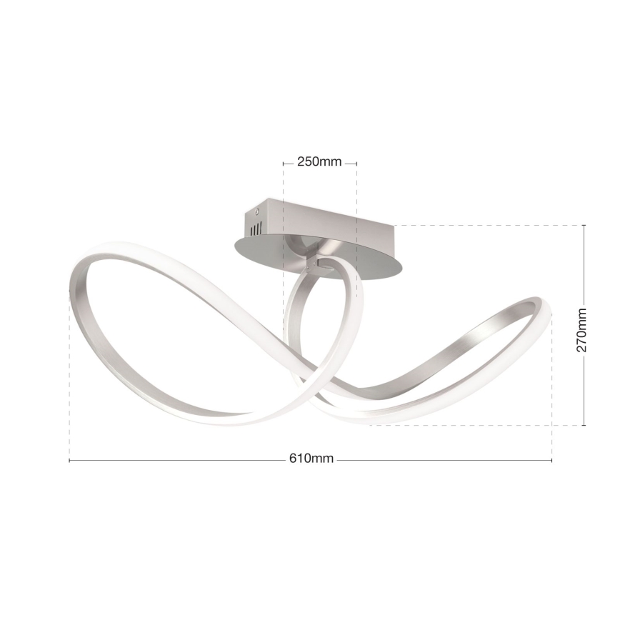 LED Димируем полилей за повърхностен монтаж CIRCUS LED/30W/230V матов хром