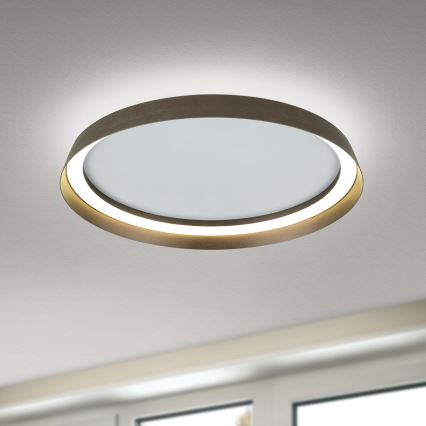 LED Димируем плафон MANTA LED/38W/230V 2700/3000/4000K Ø 45 см кафяв