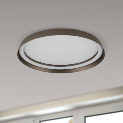LED Димируем плафон MANTA LED/38W/230V 2700/3000/4000K Ø 45 см кафяв