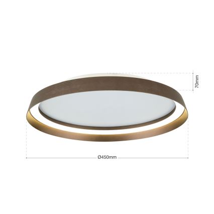 LED Димируем плафон MANTA LED/38W/230V 2700/3000/4000K Ø 45 см кафяв
