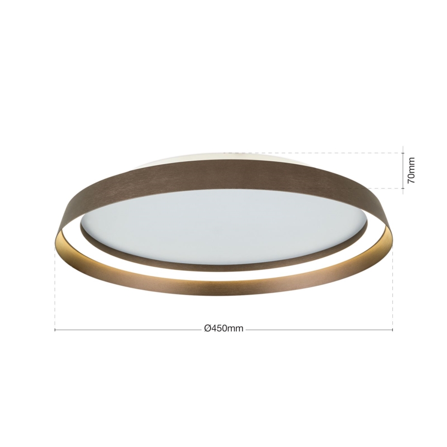 LED Димируем плафон MANTA LED/38W/230V 2700/3000/4000K Ø 45 см кафяв