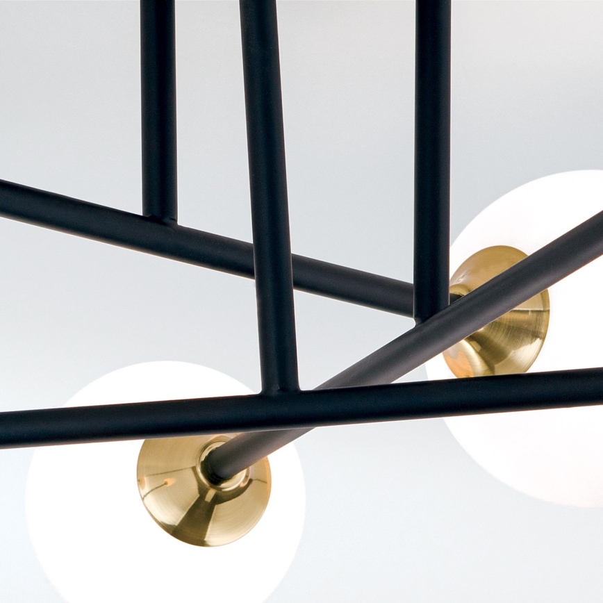 Полилей за повърхностен монтаж SNOWWHITE 6xG9/20W/230V Ø 84 см черен/златист