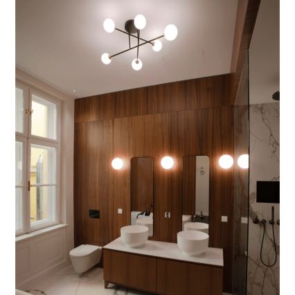 Полилей за повърхностен монтаж SNOWWHITE 6xG9/20W/230V Ø 84 см черен/златист