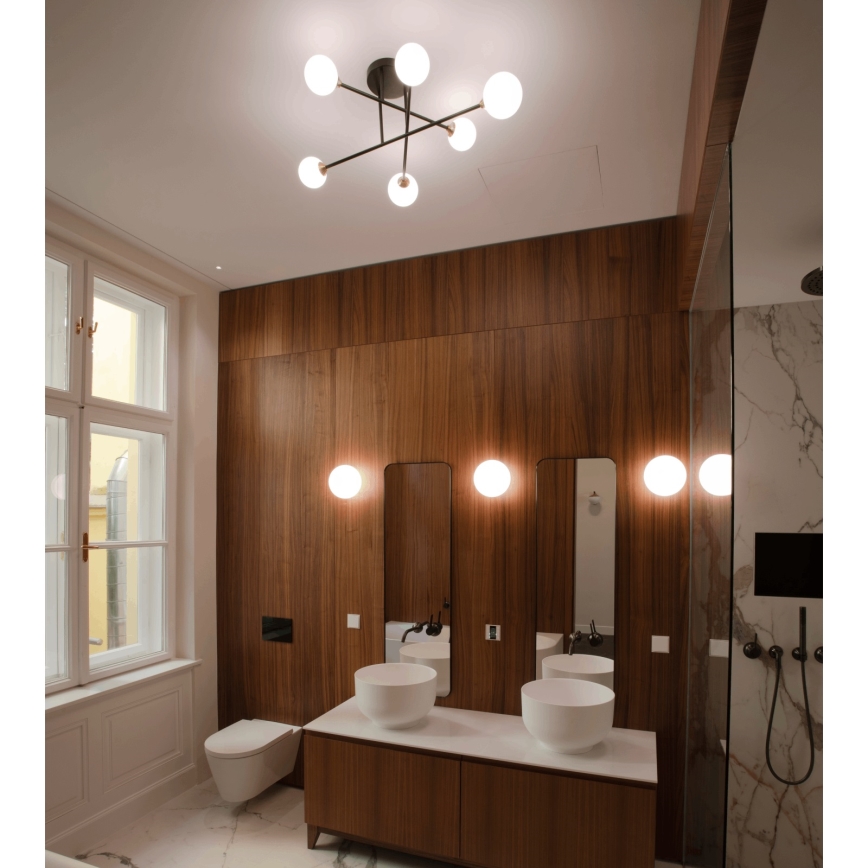 Полилей за повърхностен монтаж SNOWWHITE 6xG9/20W/230V Ø 84 см черен/златист