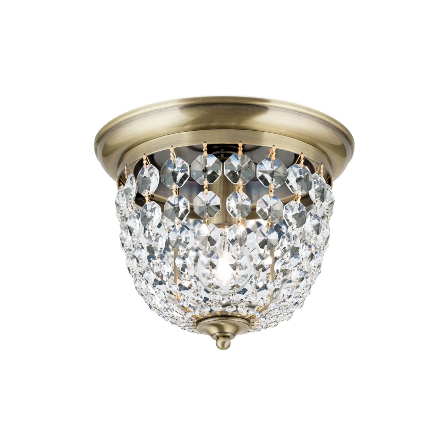 Кристален плафон PLAFOND 1xE27/40W/230V Ø 26 см бронзов
