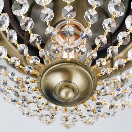 Кристален плафон PLAFOND 1xE27/40W/230V Ø 26 см бронзов