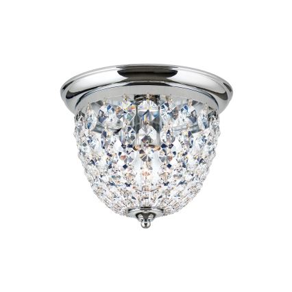 Кристален плафон PLAFOND 1xE27/40W/230V Ø 26 см лъскав хром