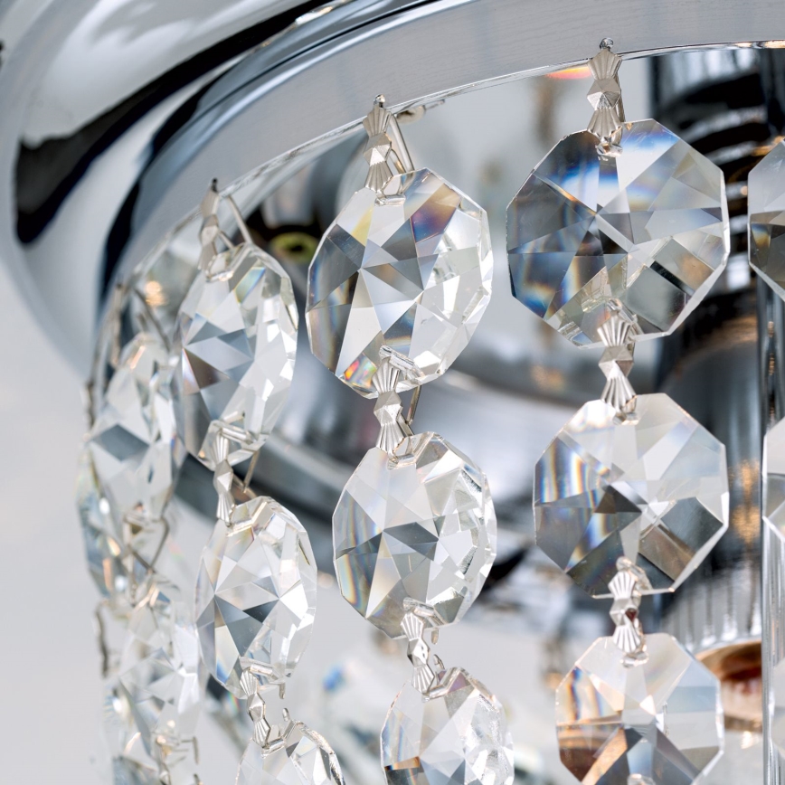 Кристален плафон PLAFOND 1xE27/40W/230V Ø 26 см лъскав хром