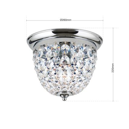 Кристален плафон PLAFOND 1xE27/40W/230V Ø 26 см лъскав хром