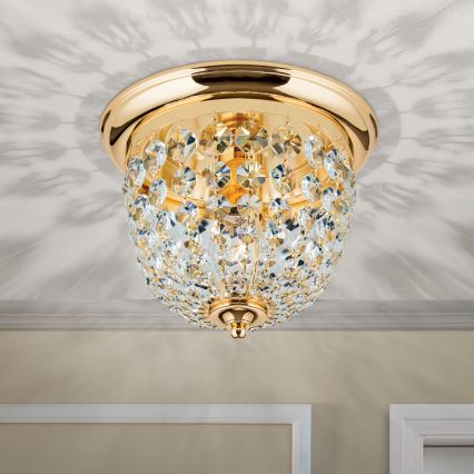 Кристален плафон PLAFOND 1xE27/40W/230V Ø 26 см златист