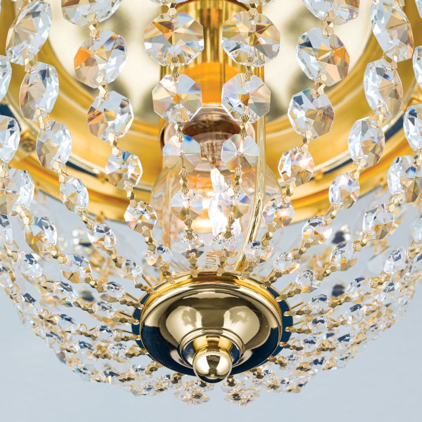 Кристален плафон PLAFOND 1xE27/40W/230V Ø 26 см златист