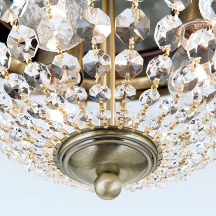 Кристален плафон PLAFOND  3xE27/40W/230V Ø 35 см бронзов