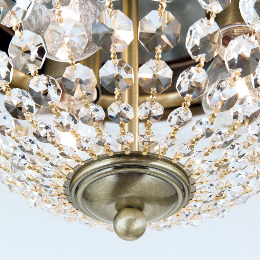 Кристален плафон PLAFOND  3xE27/40W/230V Ø 35 см бронзов