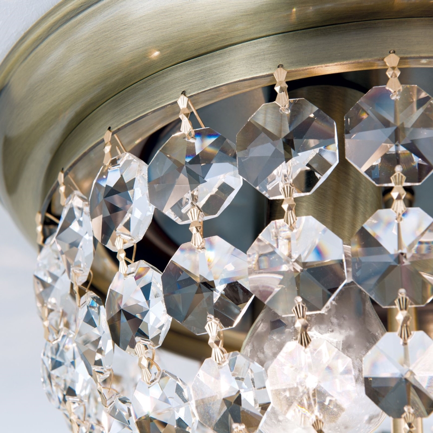 Кристален плафон PLAFOND  3xE27/40W/230V Ø 35 см бронзов