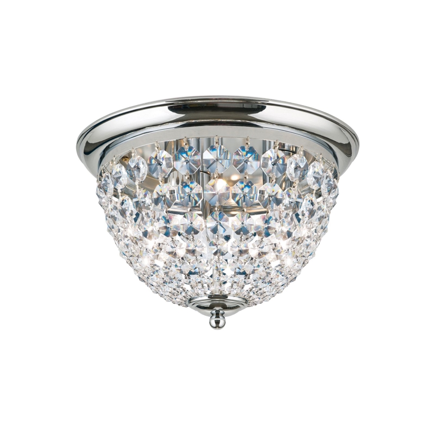 Кристален плафон PLAFOND 3xE27/40W/230V Ø 35 см лъскав хром