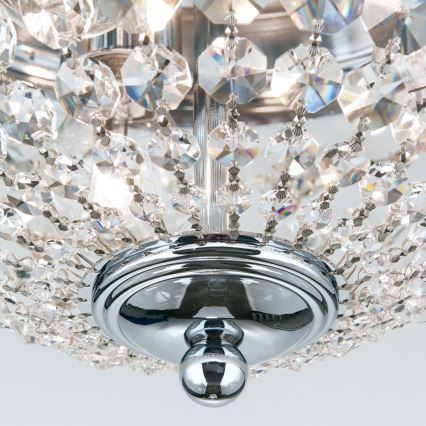 Кристален плафон PLAFOND 3xE27/40W/230V Ø 35 см лъскав хром