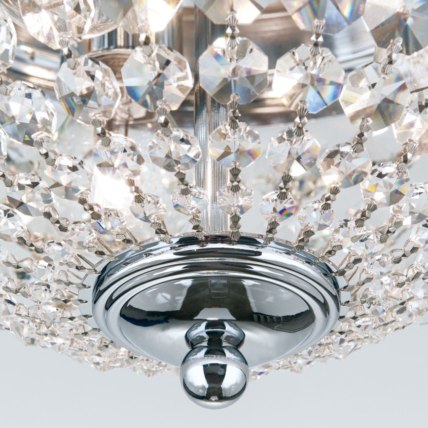 Кристален плафон PLAFOND 3xE27/40W/230V Ø 35 см лъскав хром