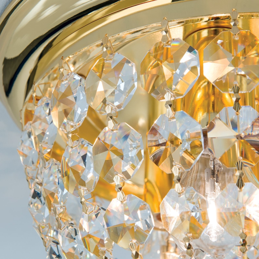 Кристален плафон PLAFOND 3xE27/40W/230V Ø 35 см златист