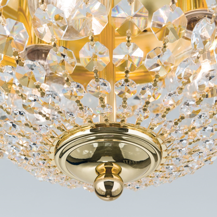 Кристален плафон PLAFOND 3xE27/40W/230V Ø 35 см златист