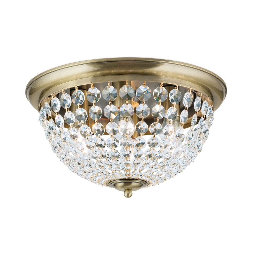 Кристален плафон PLAFOND 6xE27/40W/230V Ø 47 см бронзов