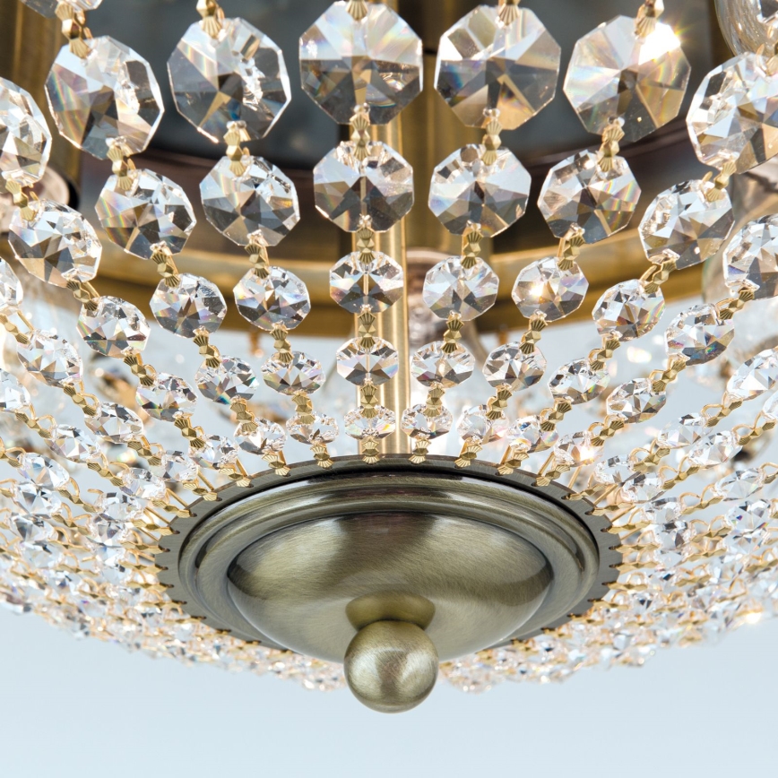 Кристален плафон PLAFOND 6xE27/40W/230V Ø 47 см бронзов