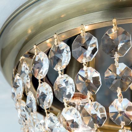 Кристален плафон PLAFOND 6xE27/40W/230V Ø 47 см бронзов