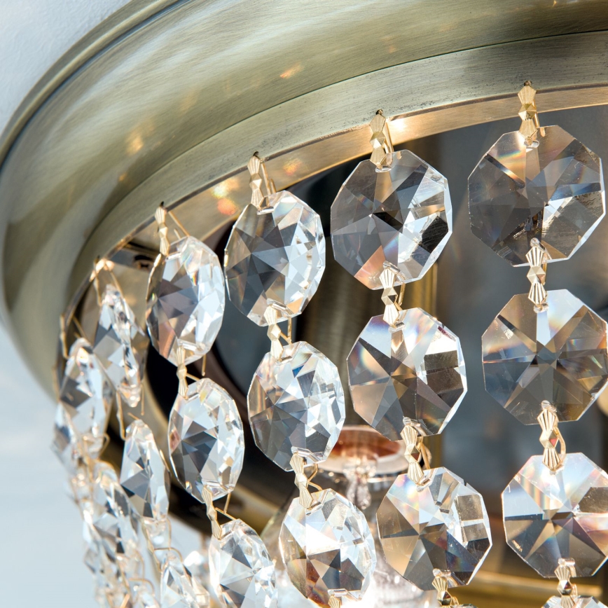 Кристален плафон PLAFOND 6xE27/40W/230V Ø 47 см бронзов