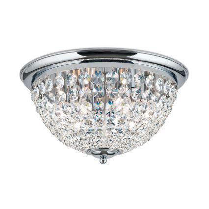 Кристален плафон PLAFOND 6xE27/40W/230V Ø 47 см лъскав хром