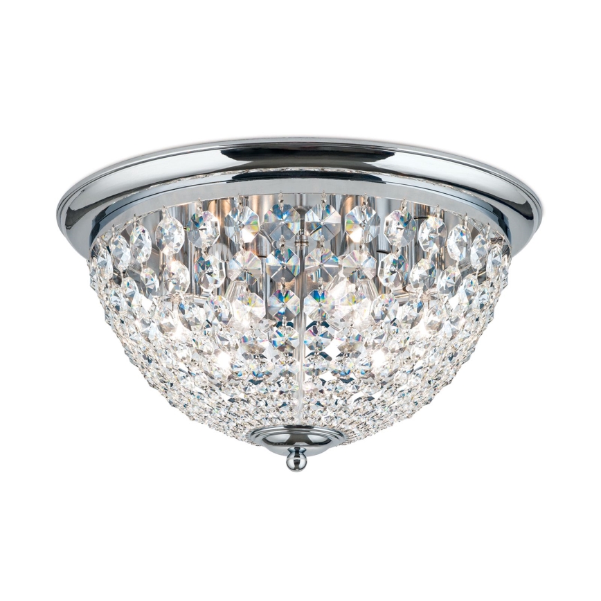Кристален плафон PLAFOND 6xE27/40W/230V Ø 47 см лъскав хром