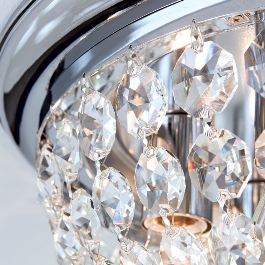 Кристален плафон PLAFOND 6xE27/40W/230V Ø 47 см лъскав хром