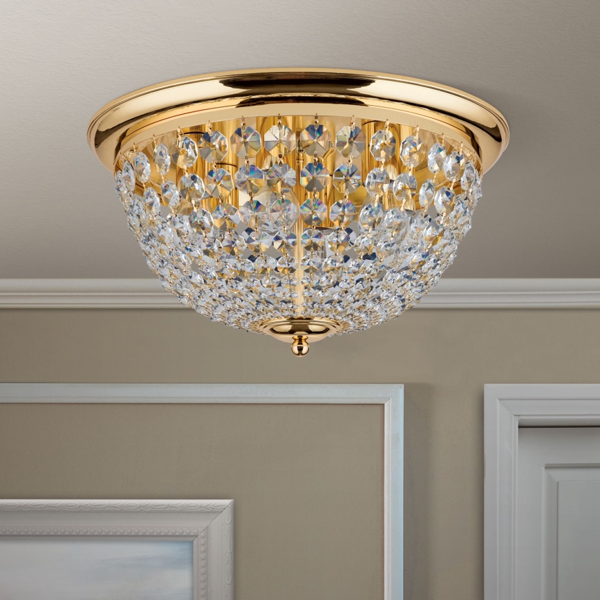 Кристален плафон PLAFOND 6xE27/40W/230V Ø 47 см златист