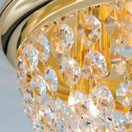 Кристален плафон PLAFOND 6xE27/40W/230V Ø 47 см златист