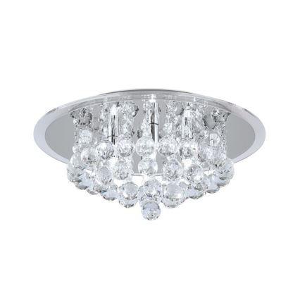 Кристален плафон GLORIA 4xG9/40W/230V Ø 38 см прозрачен/лъскав хром