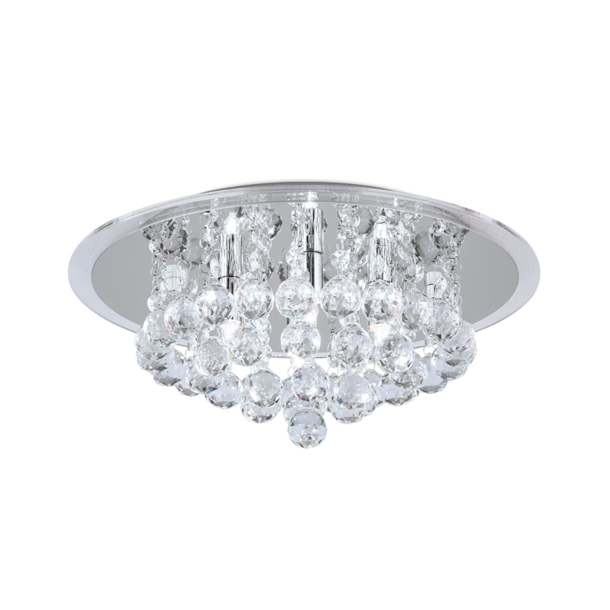Кристален плафон GLORIA 4xG9/40W/230V Ø 38 см прозрачен/лъскав хром