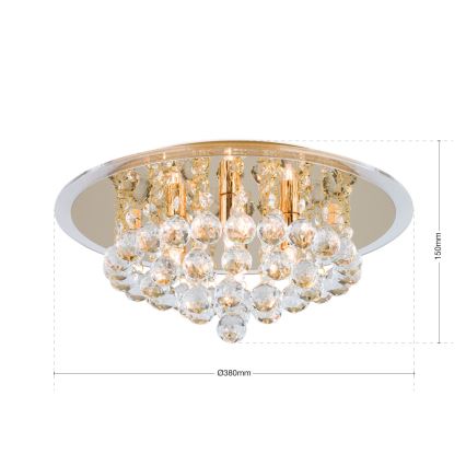 Кристален плафон GLORIA 4xG9/40W/230V Ø 38 см златист