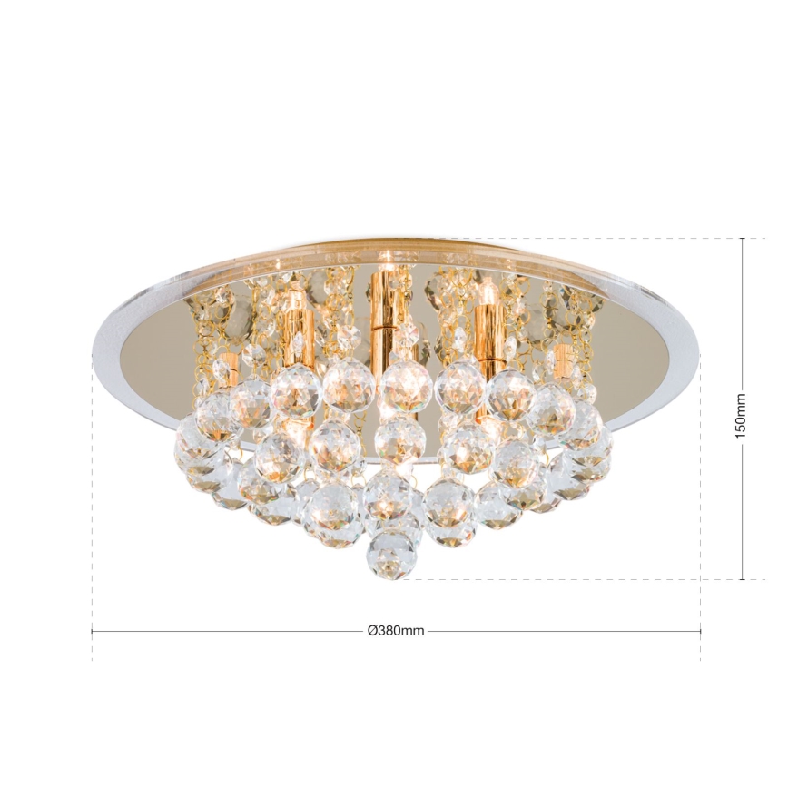 Кристален плафон GLORIA 4xG9/40W/230V Ø 38 см златист